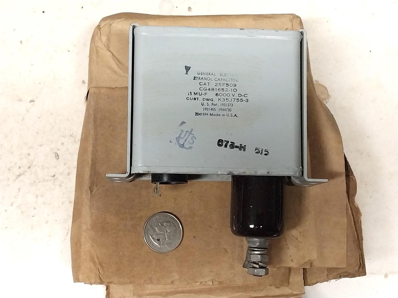 Nice New Unused Big Navy Capacitor 0.1 uF 6000 Volt Old Vintage Ham Radio Tube