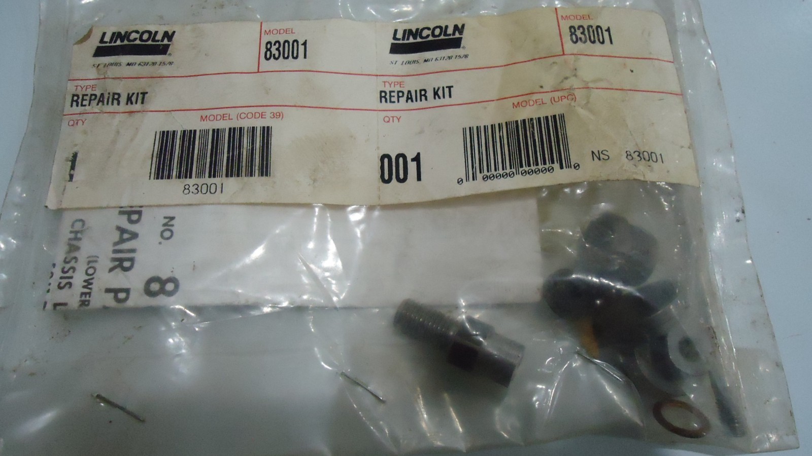 Lincoln St.Louis 82050 Lower end rebuild kit 83001 NOS for 50:1 Grease Pump