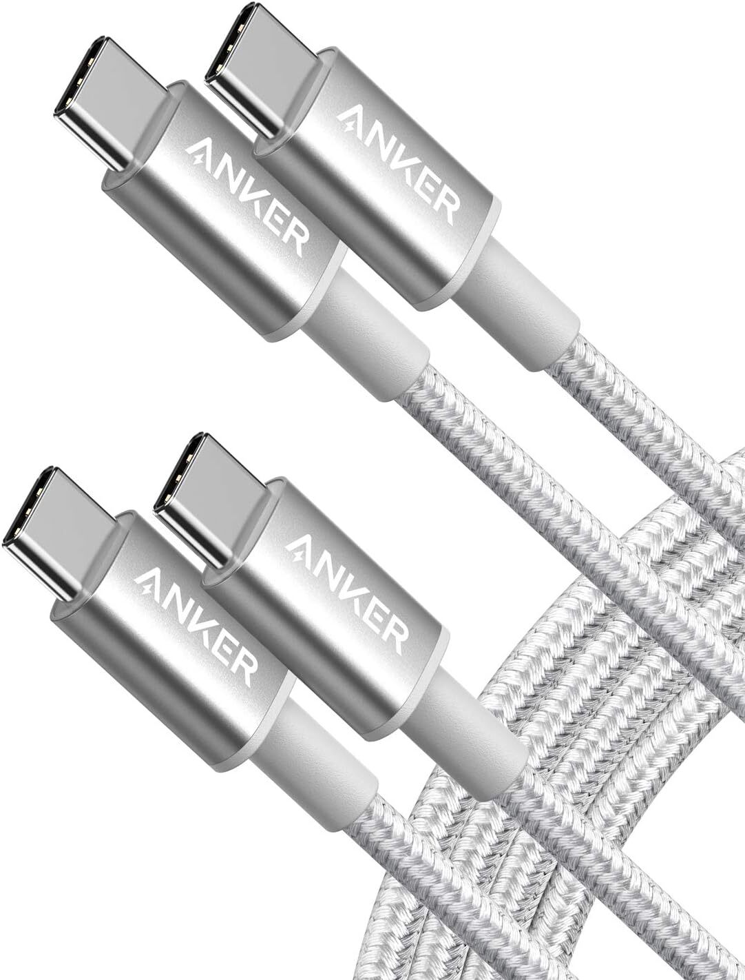 Anker New Nylon USB C to USB C Cable (6ft 60W, 2-Pack), USB 2.0 Type C