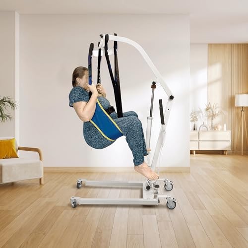 Toileting Sling with Torso Belt — Open-Bottom Commode Transfer Sling for Medium