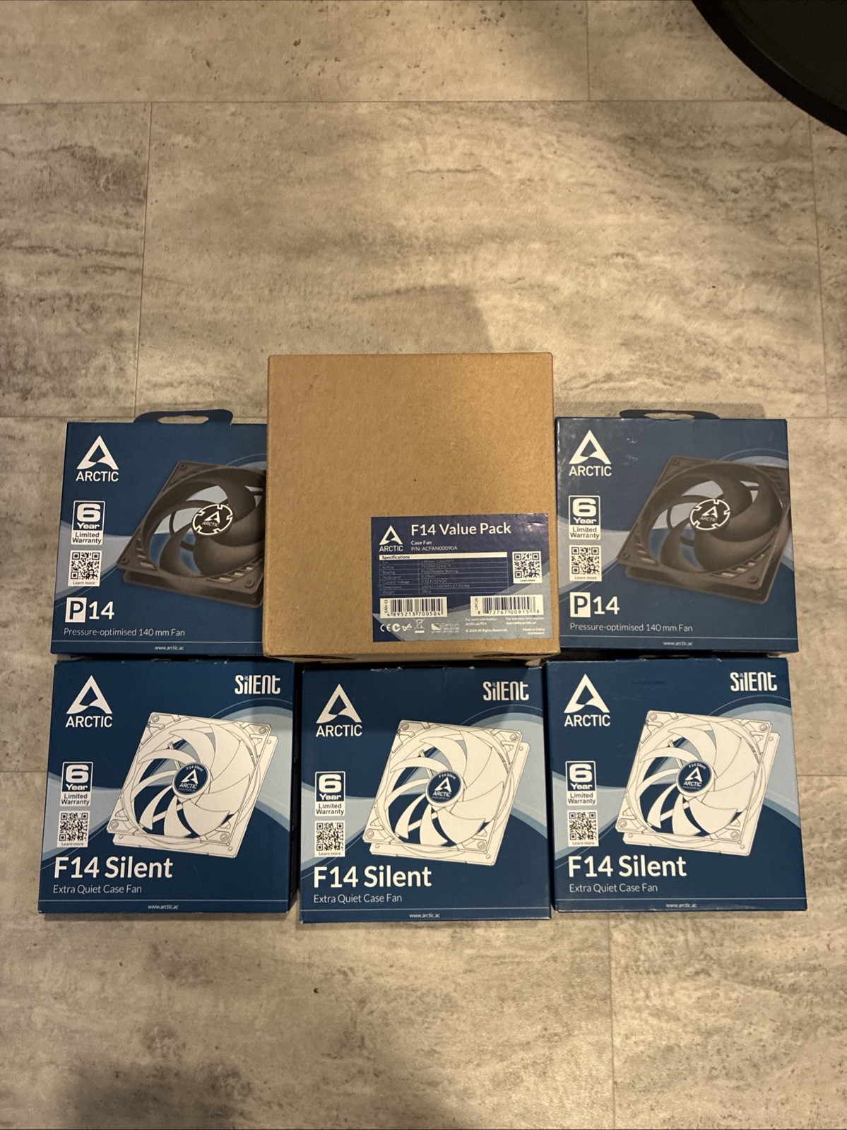 ARCTIC P14 F14 (Black) 10 Pack 140 mm Case Fan Pressure-optimised Brand New Lot
