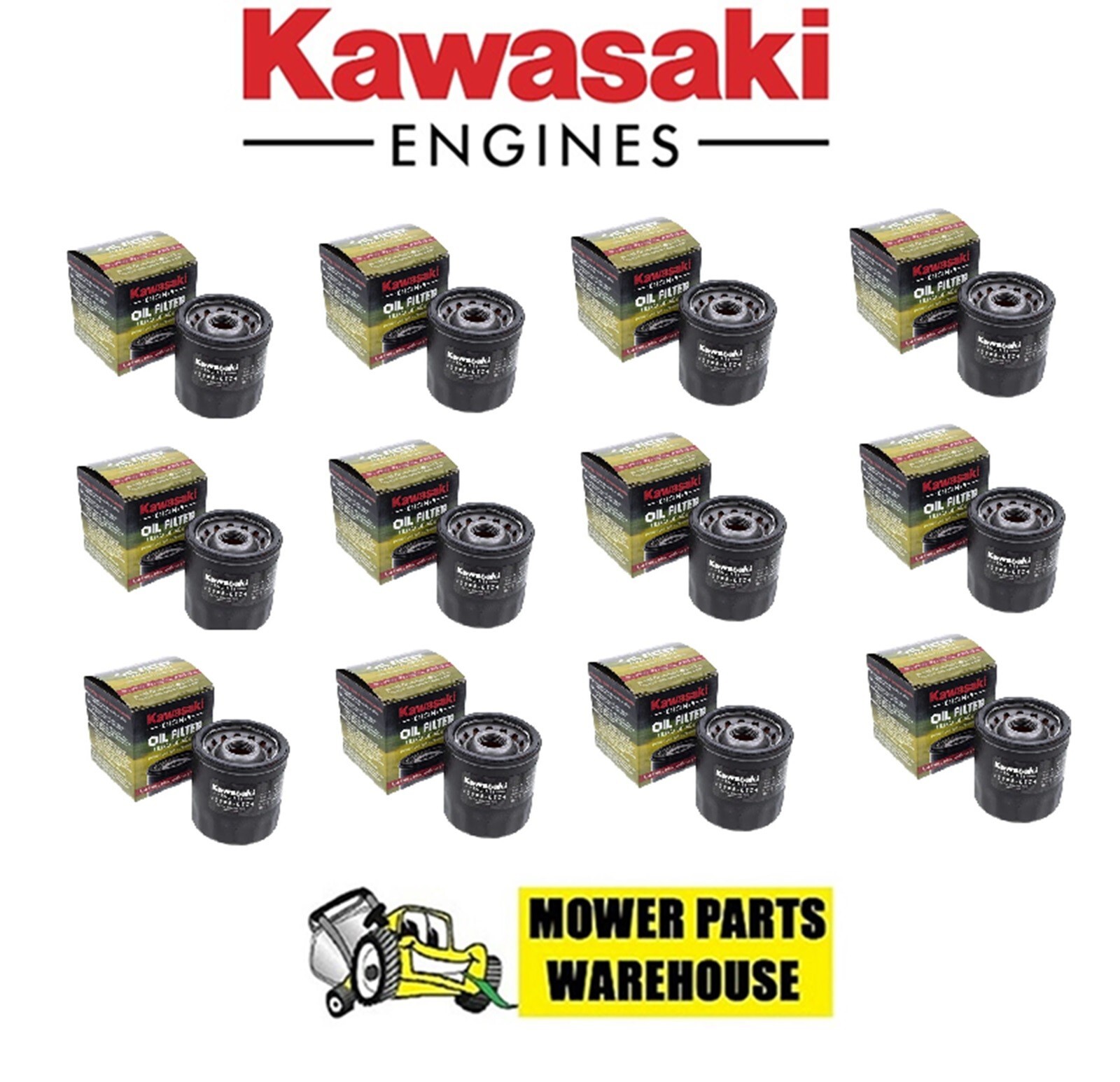 12 Genuine 49065-0734 Kawasaki Oil Filters OEM Engine 49065-0724 49065-7010 Case