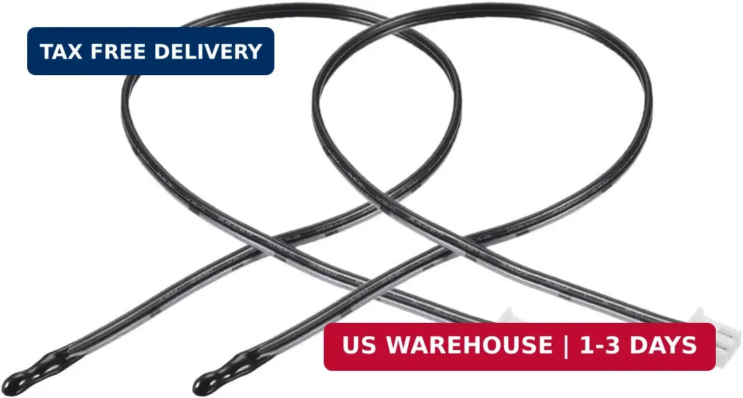 2 Pcs 10K NTC Thermistor Probe 15.7 Inch Epoxy Sensitive Temperature Temp