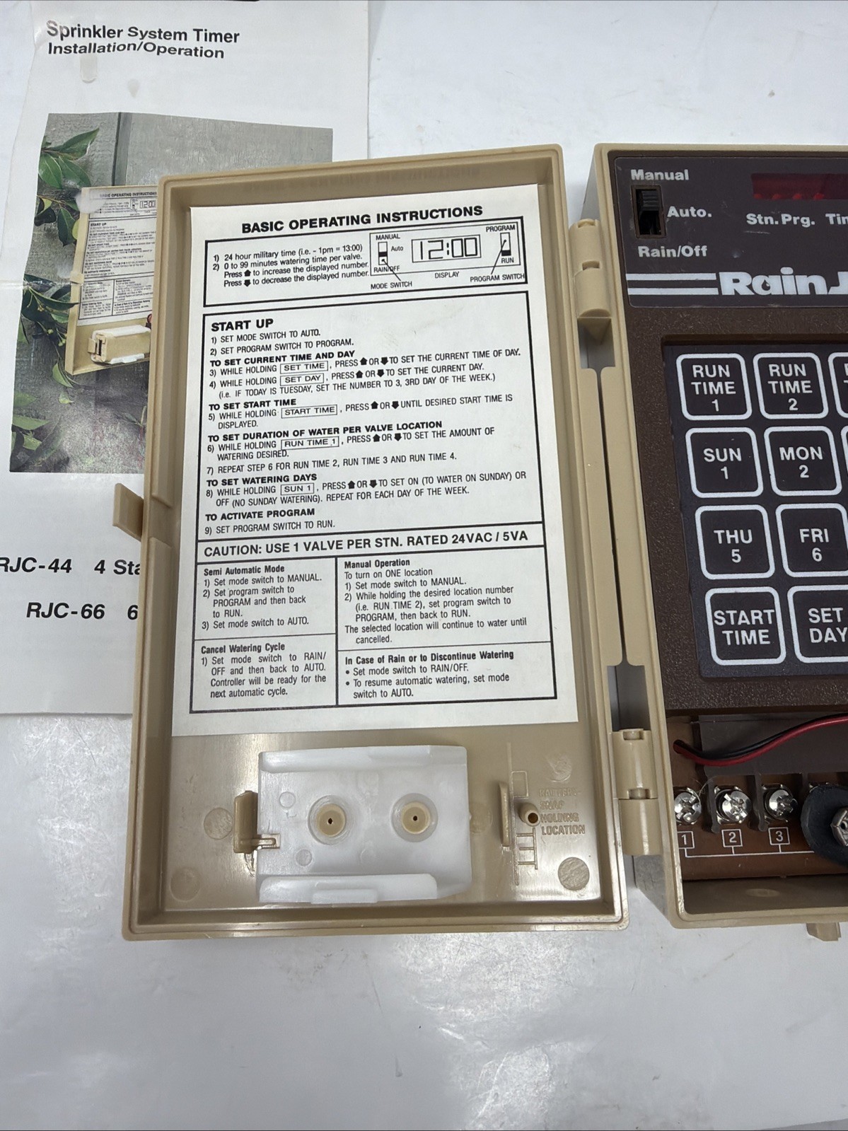 Rainer RJC-44 Sprinkler Controller With 4 Stations In Mint Condition W Manual