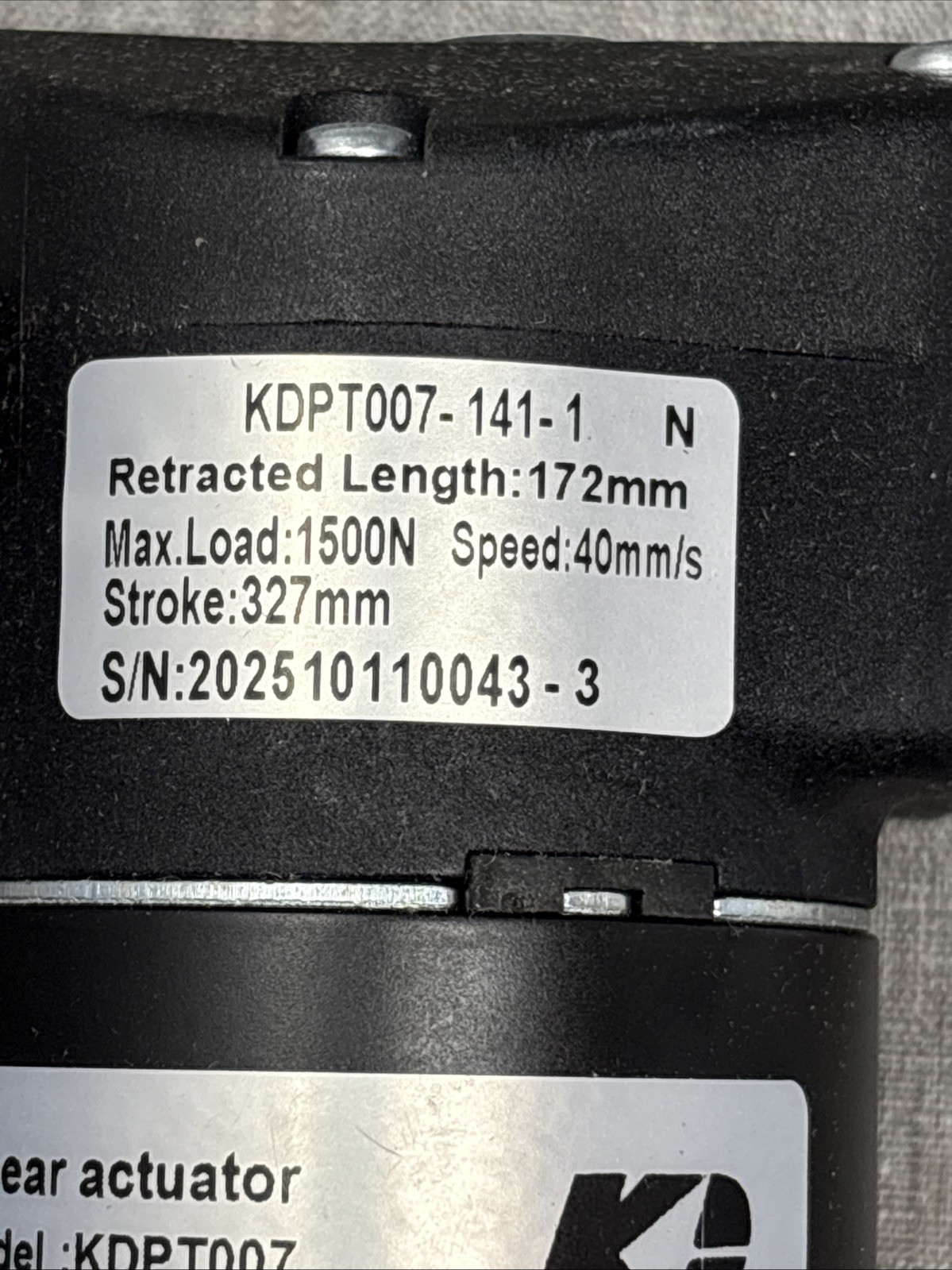 Kaidi Linear Actuator Motor Model KDPT007-141 for Power Recliner Lift Chair Sofa