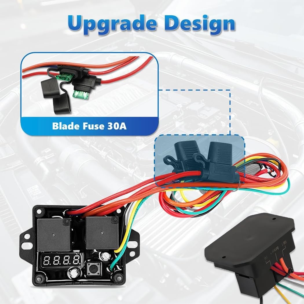 12V/24V Digital Electric Radiator Fan Controller Switch Kit with Adjustable T...