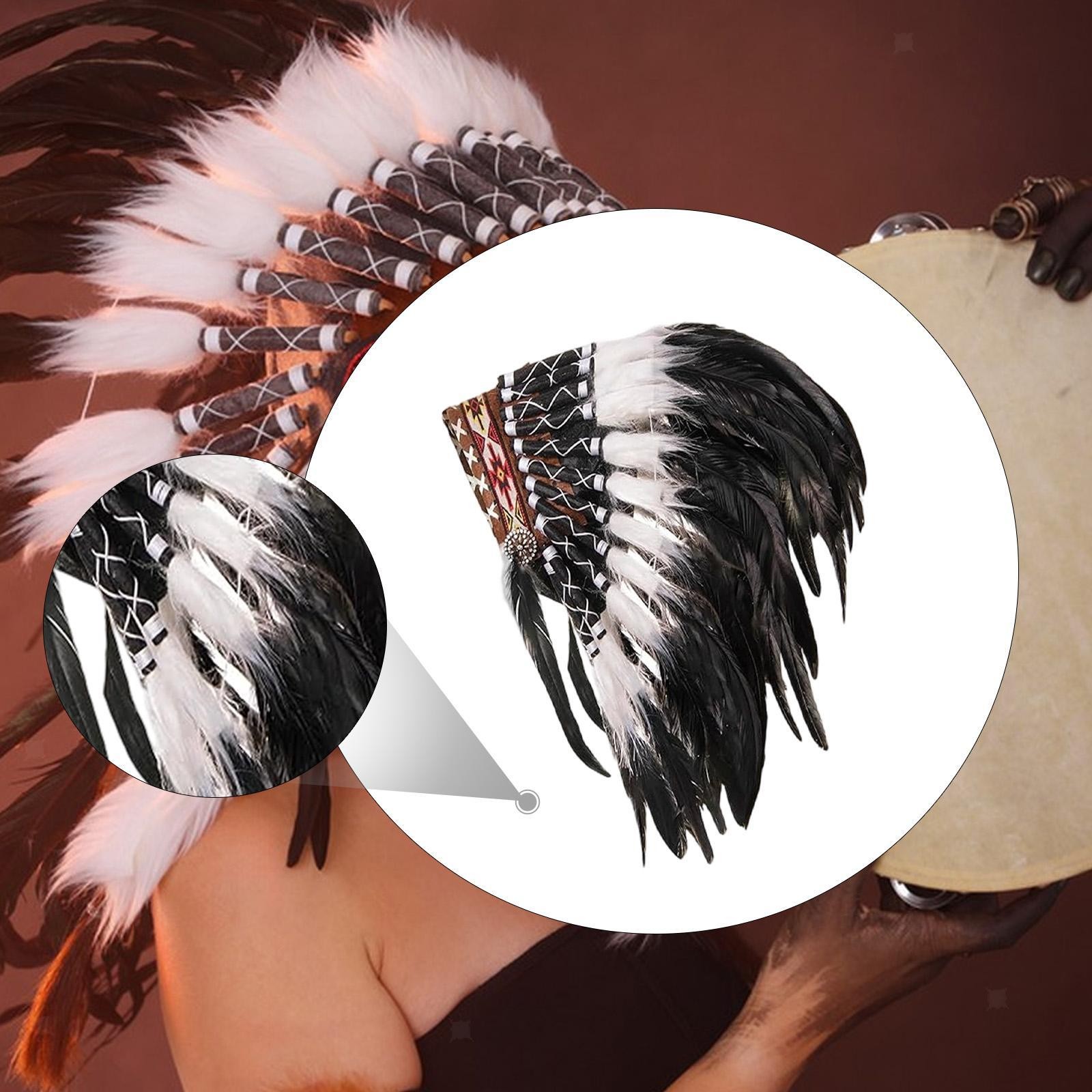Indian Headdress Photo Prop Headpiece for Festival Role Play Show Fancy Dress