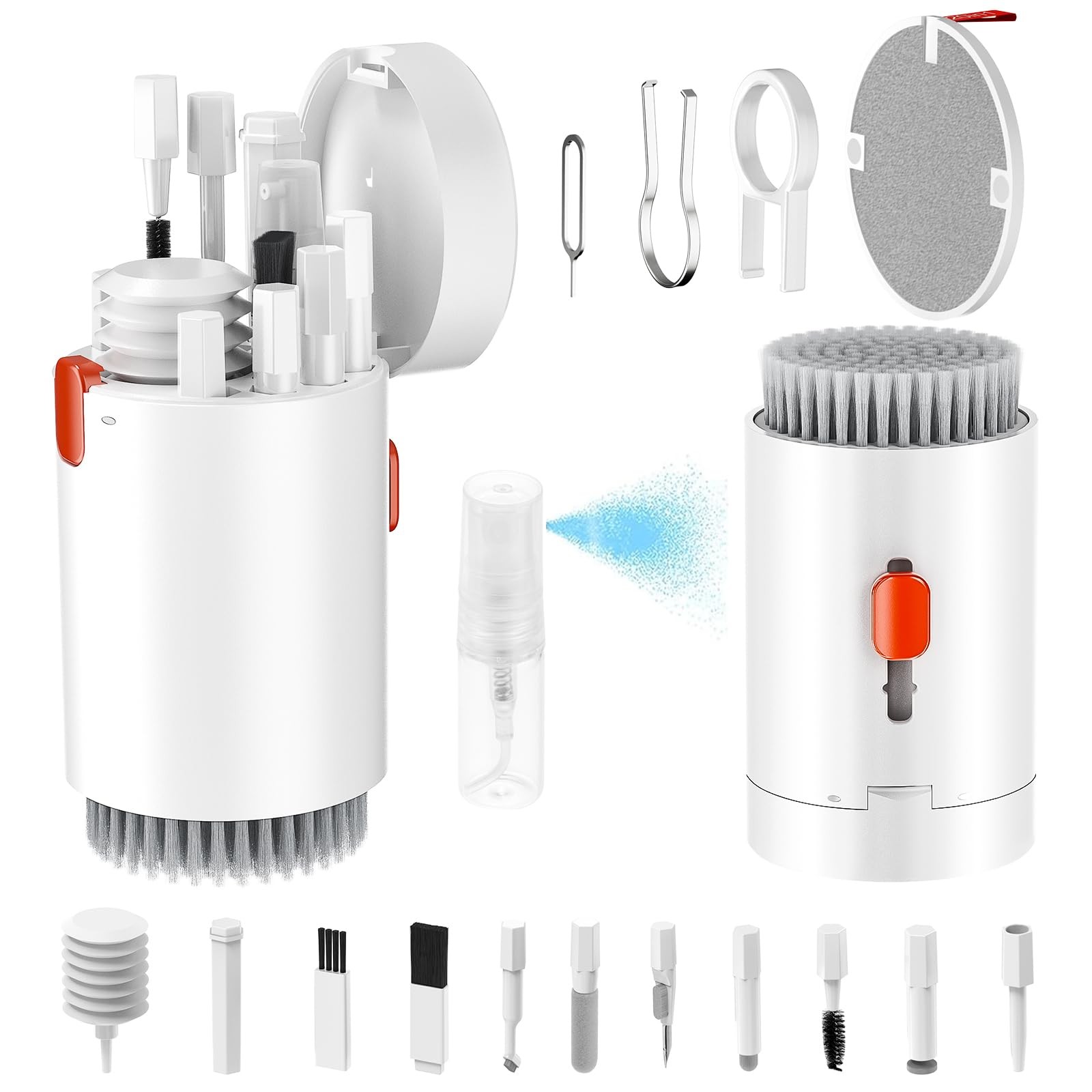 Tounee Keyboard Cleaner Kit, Electronics Cleaning Kit with Retractable White