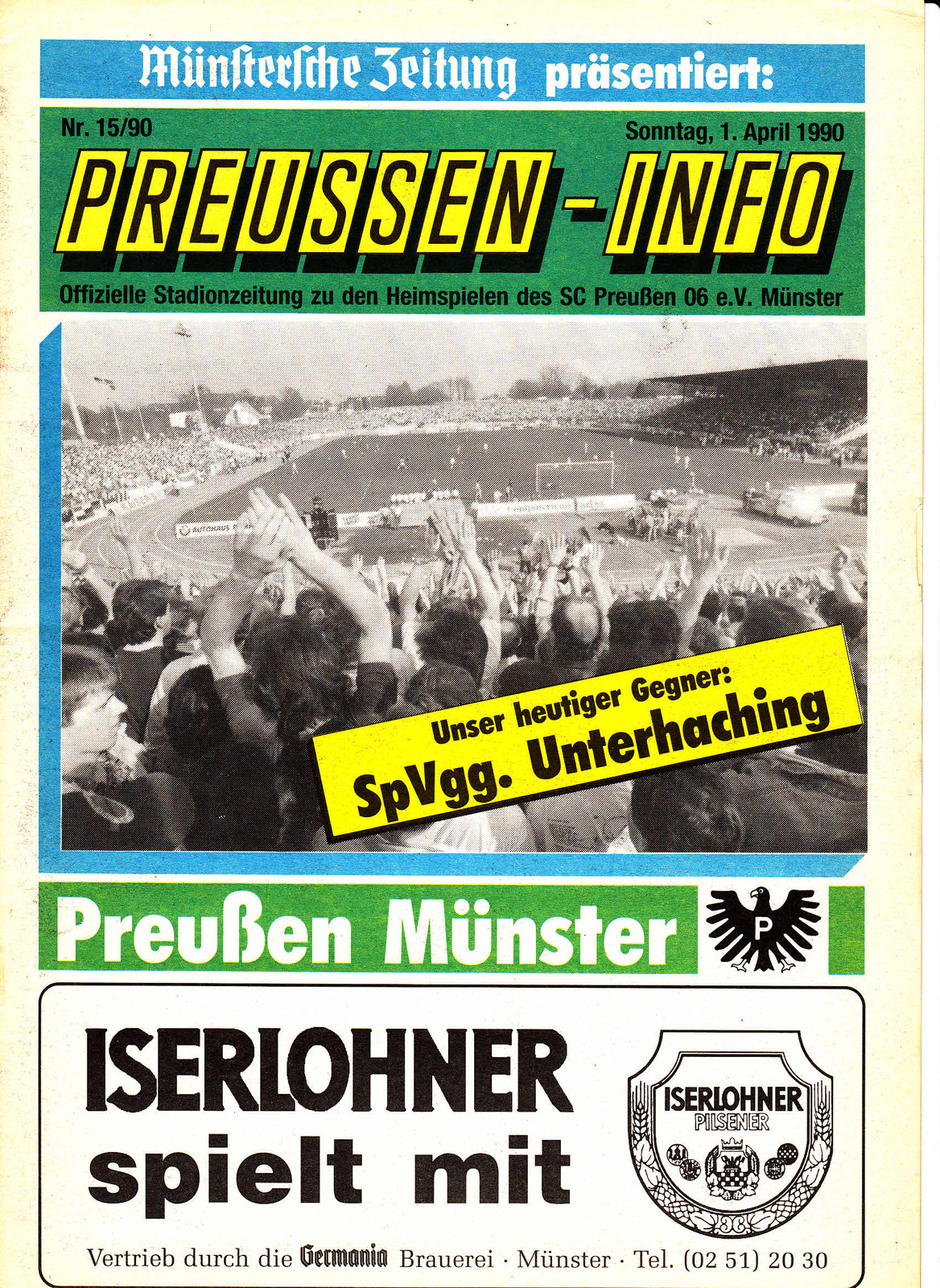 II. BL 89/90 SC Preußen Münster - SpVgg Unterhaching, 01.04.1990