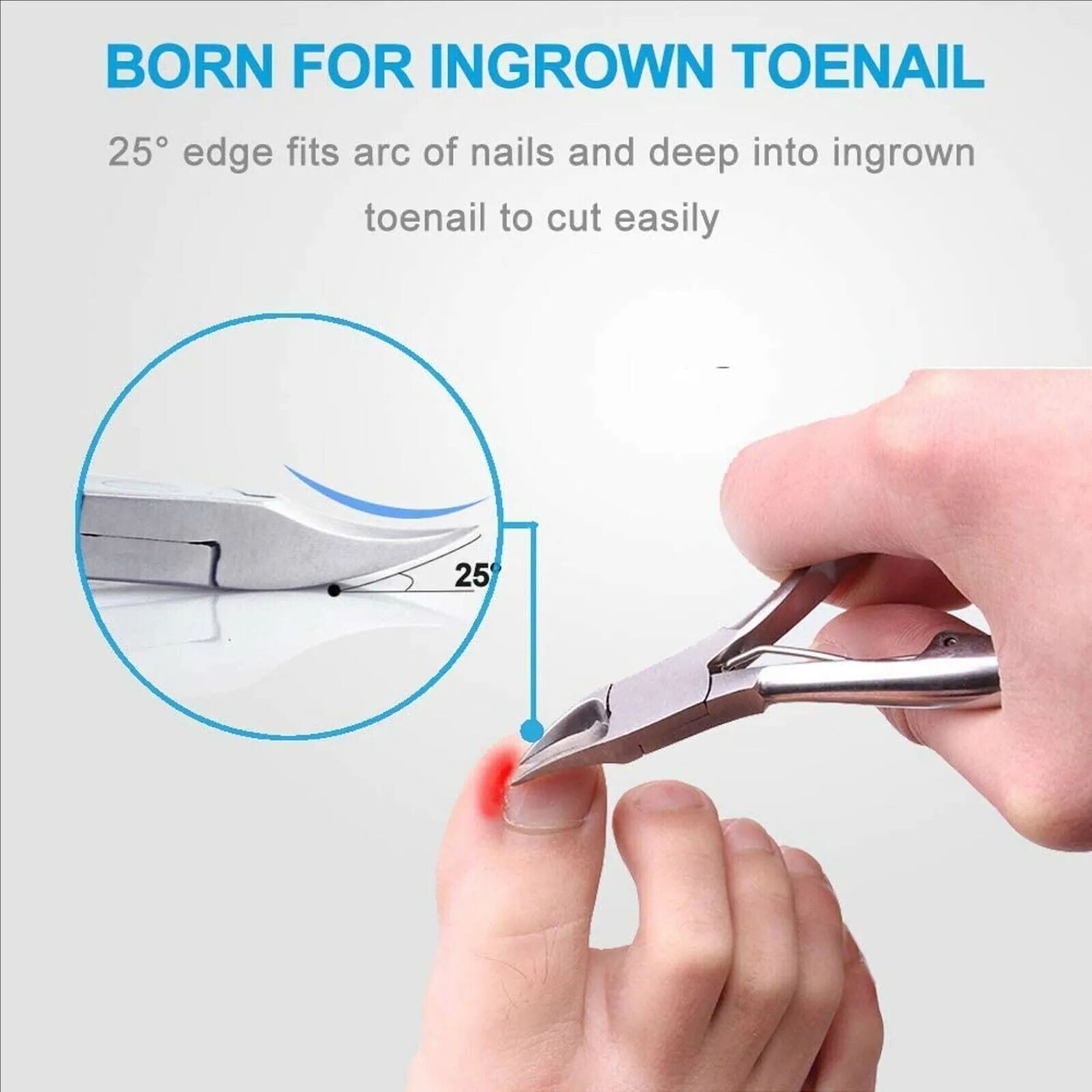 2PCS Stainless Professional Extra Large Toenail Clippers for Heavy Duty Toe Nail