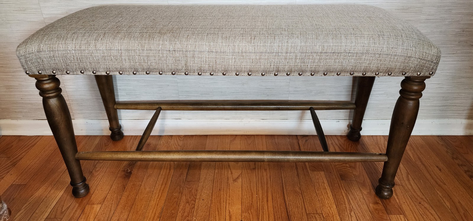 Sand Colored Cushioned Bench