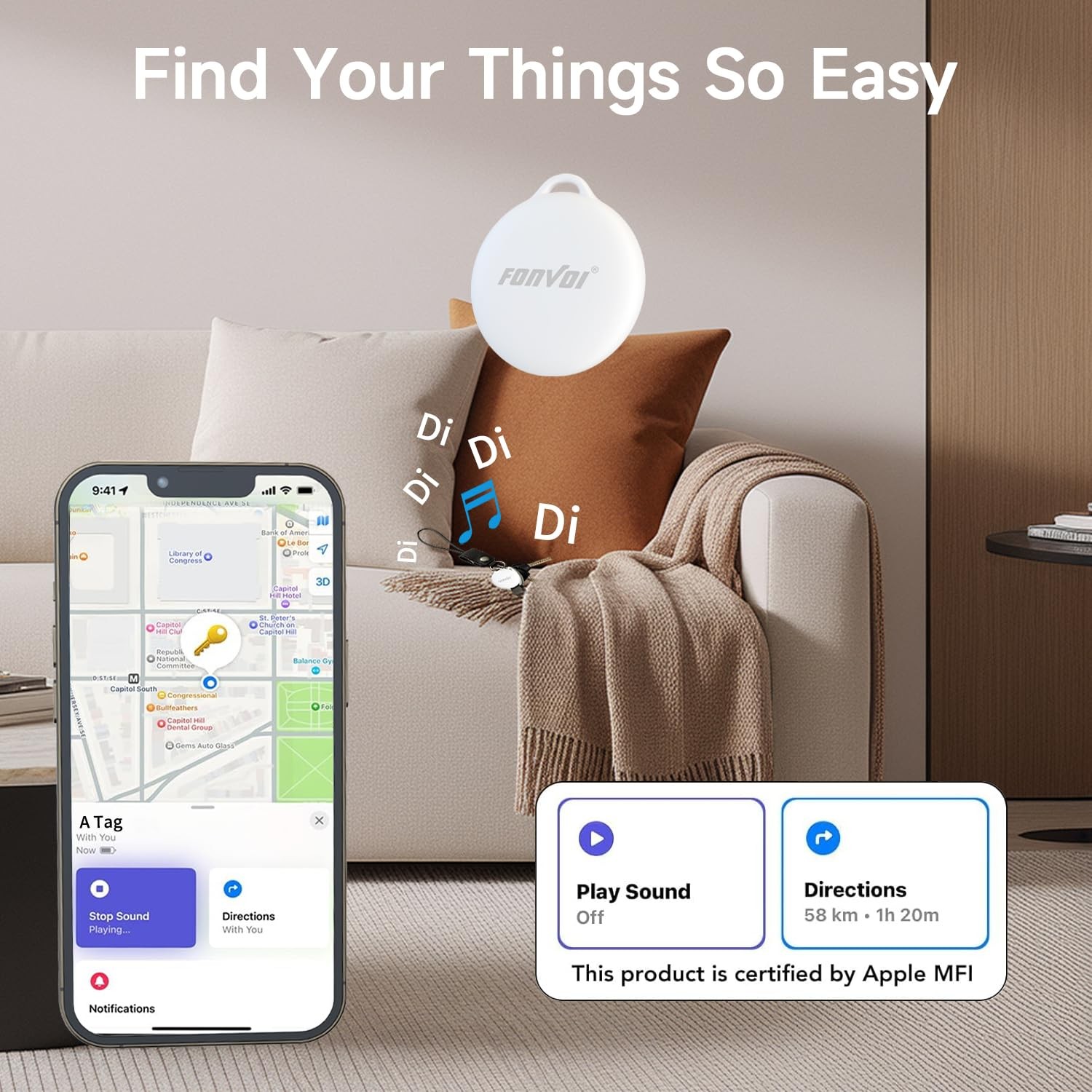 2026 New [Apple MFi Certified] (iOS Only) Air Tags-4 Pack, Bluetooth Tracker ...