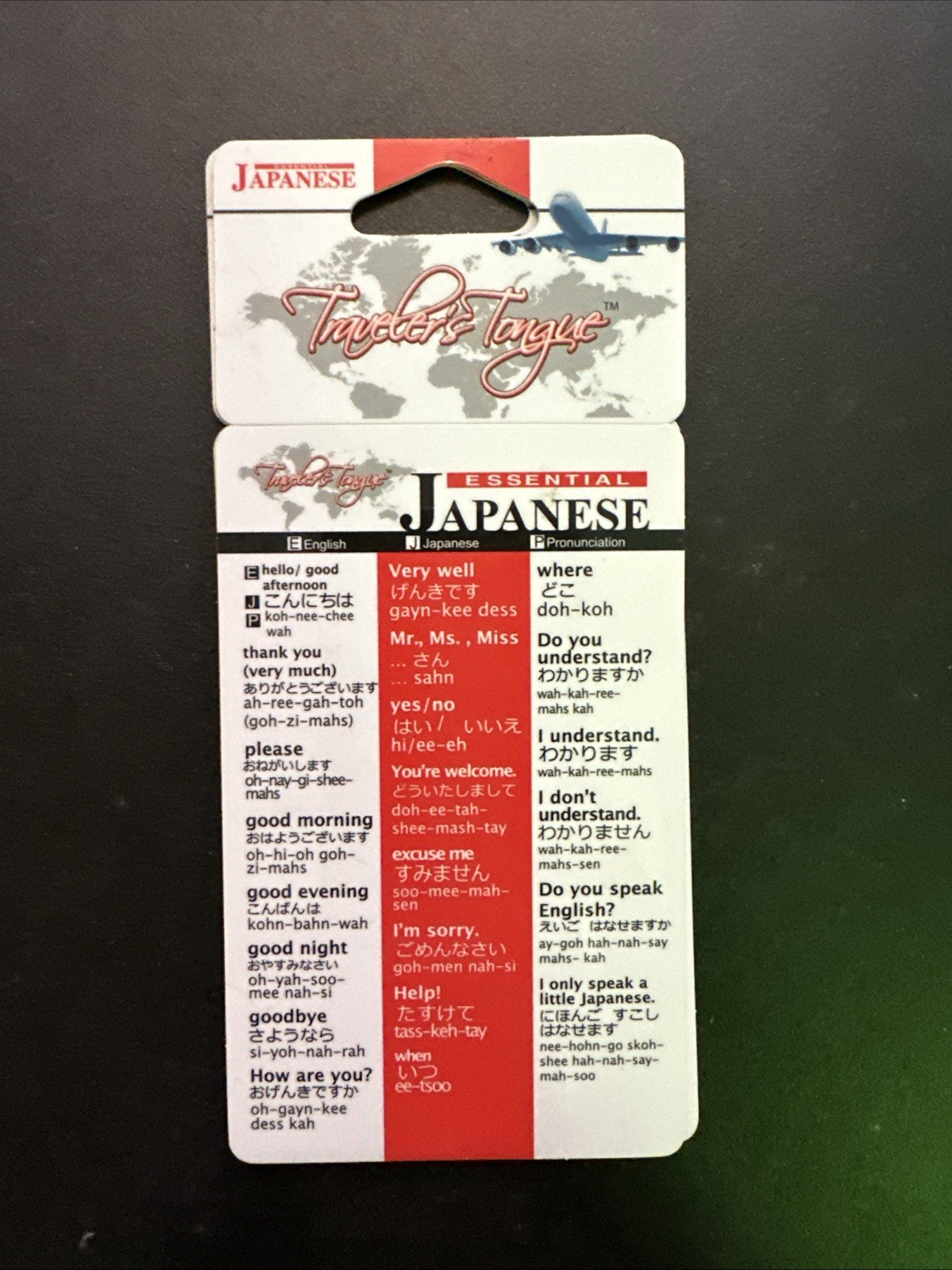 Travelers’s tongue essential Japanese