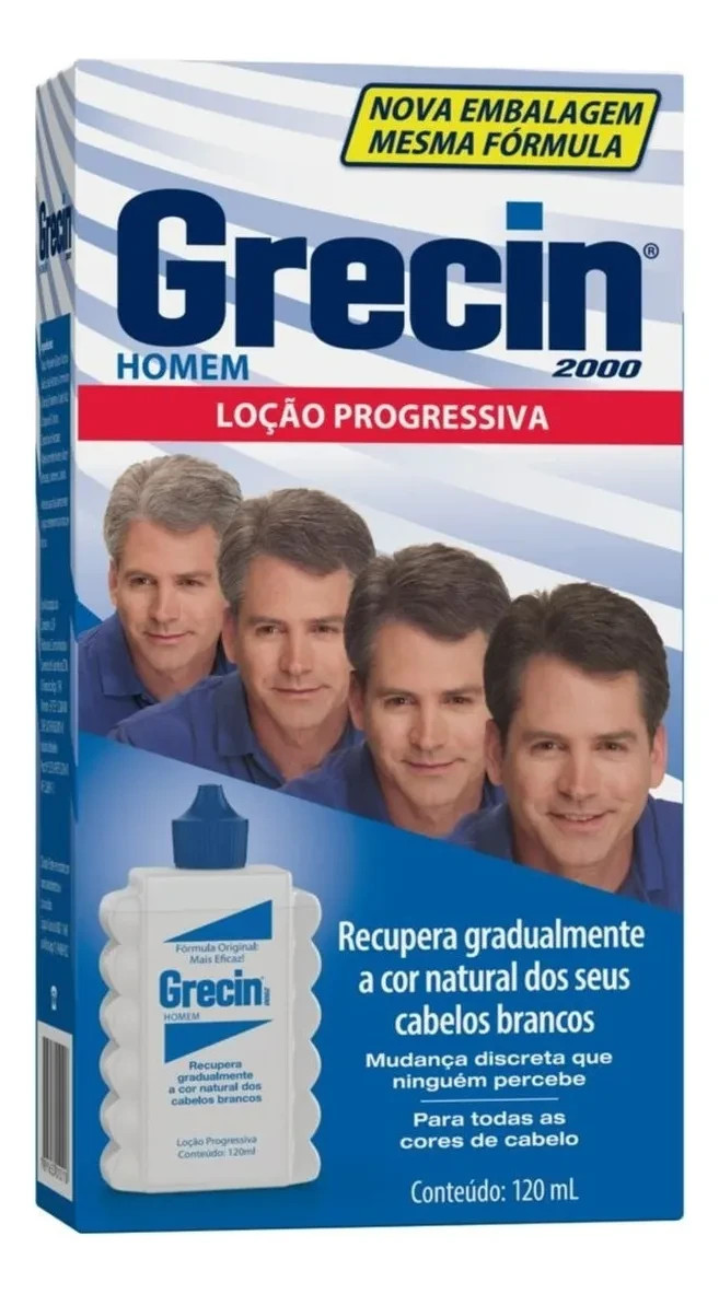 Grecin Progressive White Hair Color Treatment Toning Lotion for Men 120mL