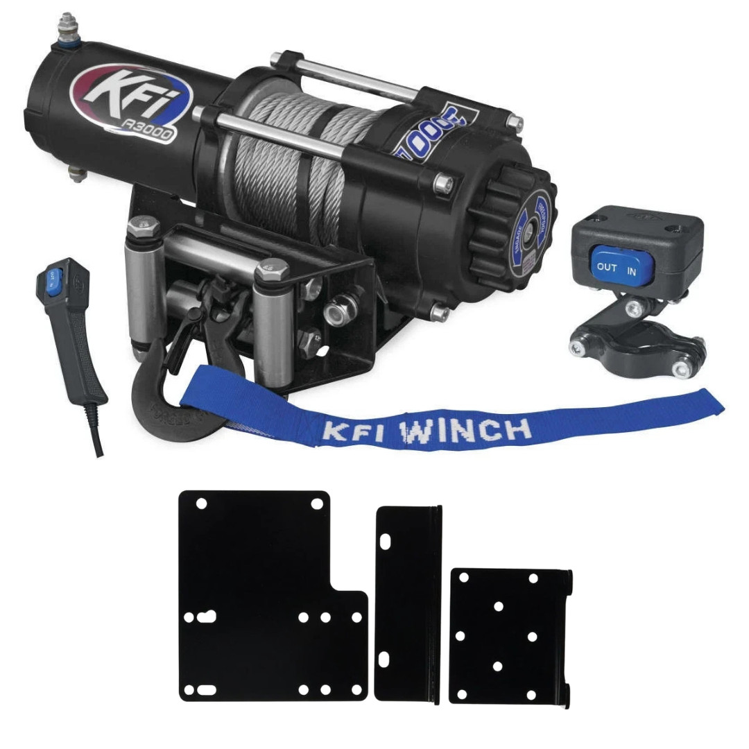 KFI UTV 3000lbs Winch & Mount 100845 Kit 2014 Kawasaki Mule 4010 Diesel 4x4