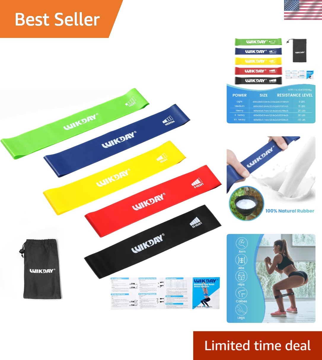 Multicolor Resistance Bands Set for Home Workout - Durable & Versatile Fitness