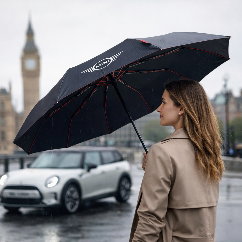 MINI Cooper Umbrella Official Compact Folding Windproof Accessories Gift Brolly