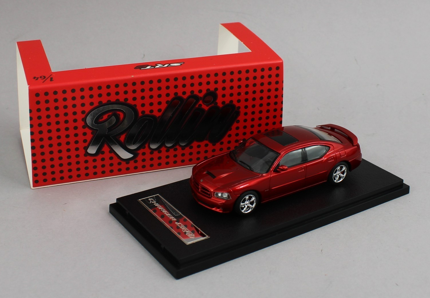 1:64 *ROLLIN DIECAST* METALLIC RED Dodge CHARGR SRT8 Sedan NIB!