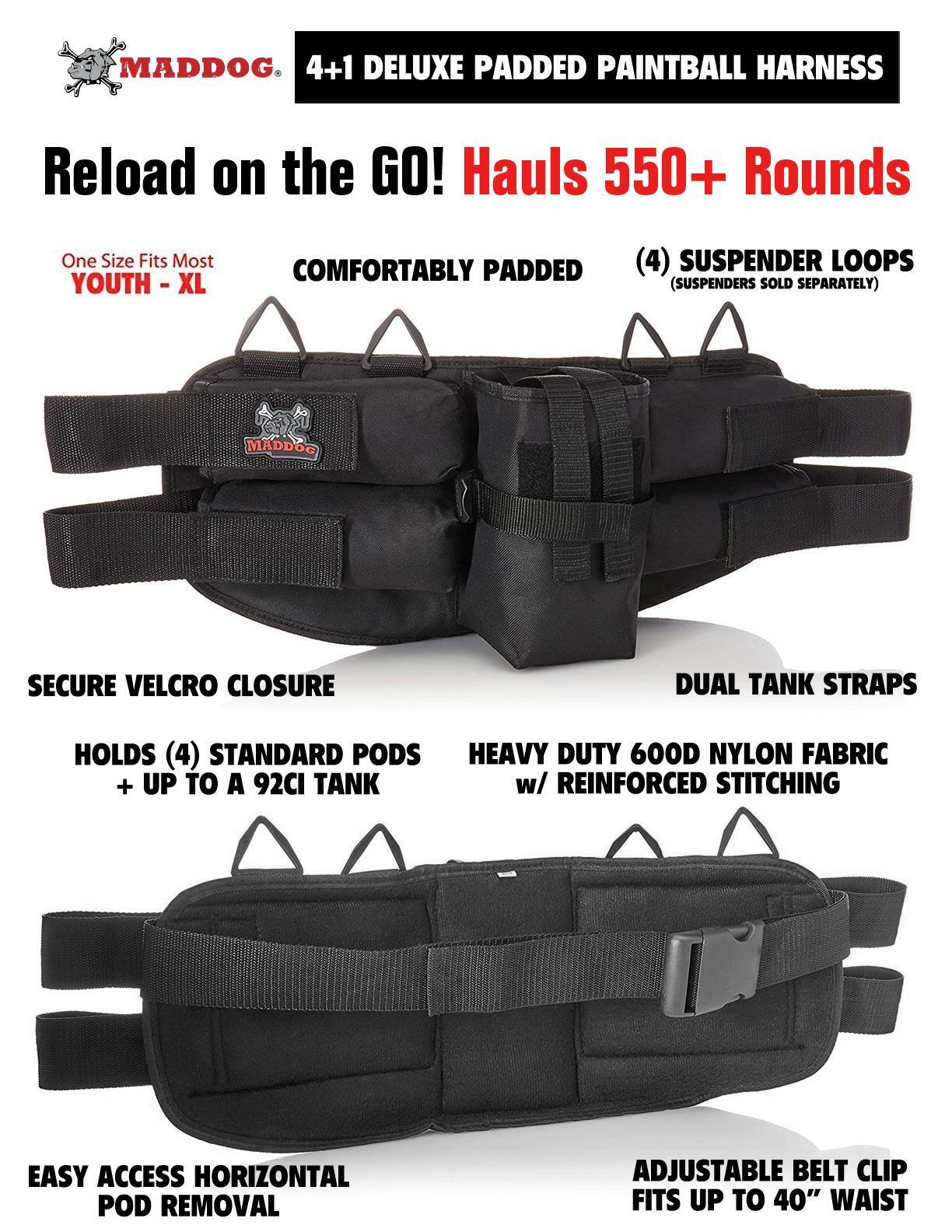 Maddog JT Stealth Semi-Automatic Protective CO2 Paintball Gun Starter Package