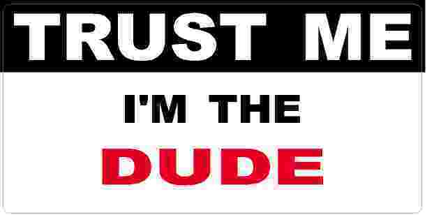 3 - Dude Trust Me Tool Box Hard Hat Helmet Sticker  H431