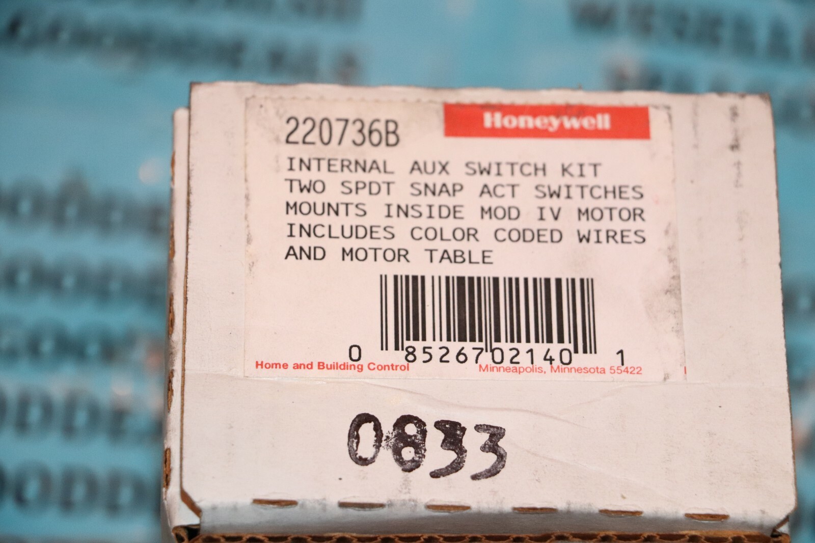 Honeywell 220736B Internal Aux Switch Kit New