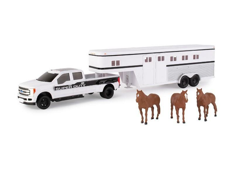 LP70553 Big Roads ERTL 1/32 Ford Pickup with Horse Trailer and Horses