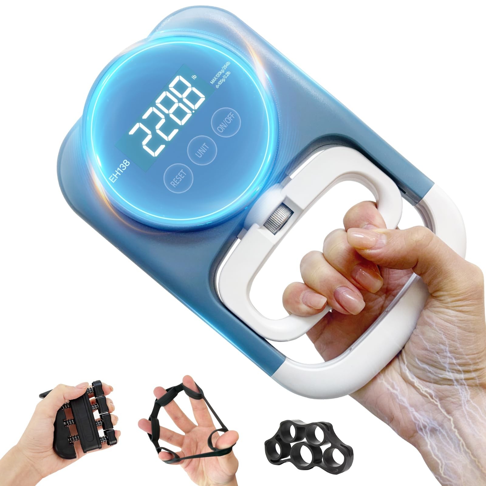 Grip Strength Tester Hand Dynamometer - Grip Strength Trainer Hand Exerciser ...