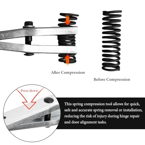 Door Spring Tool, Sturdy Metal Car Door Hinge Spring Compressor Tool Fit 1/2