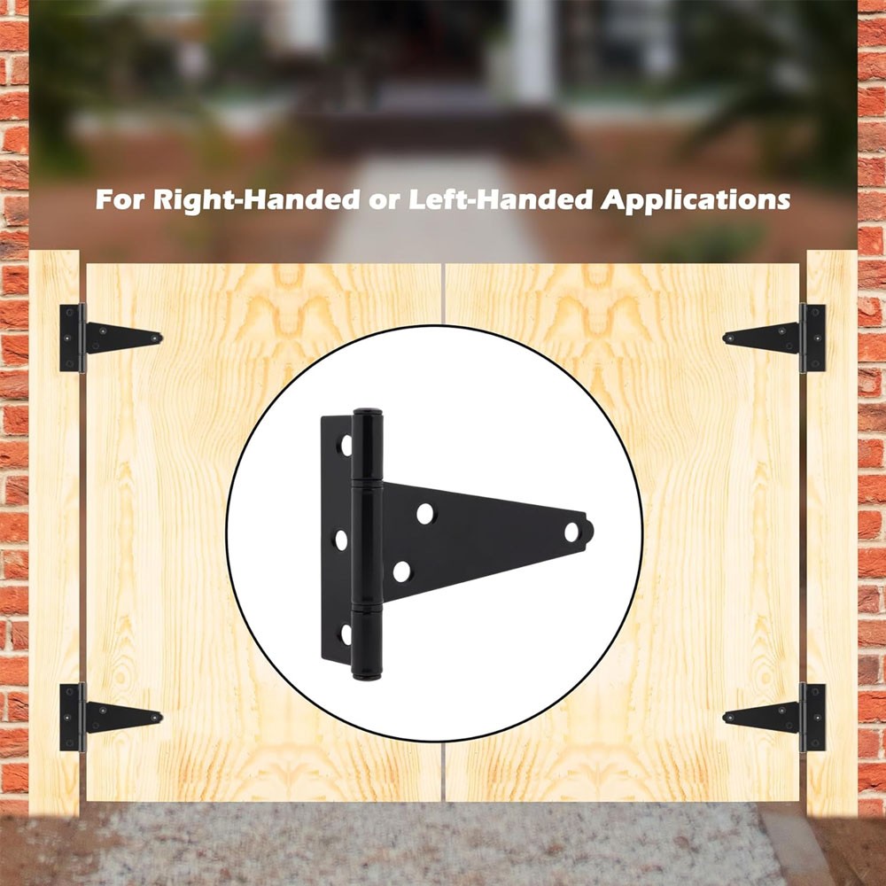 6 Pack/Set 4 Inch Heavy Duty T-Strap Hinges Rustproof Gate Barn Shed Door Hinge
