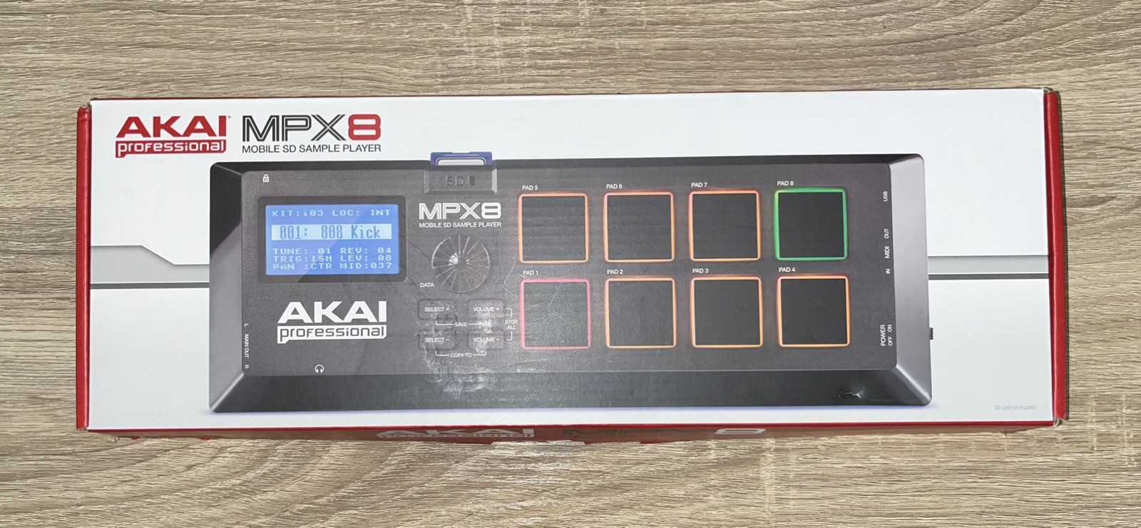 AKAI Professional MPX8 Portable Sample Pad Controller in Box