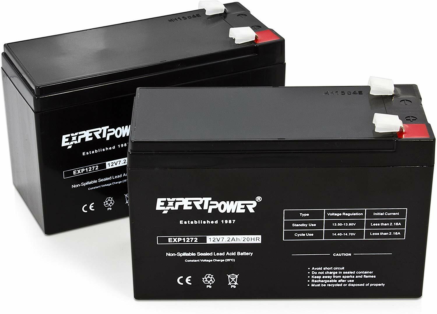 Set of 2- 12V 7.2AH Sealed Lead Acid Battery Replaces LC-R127R2P1 and PX12072