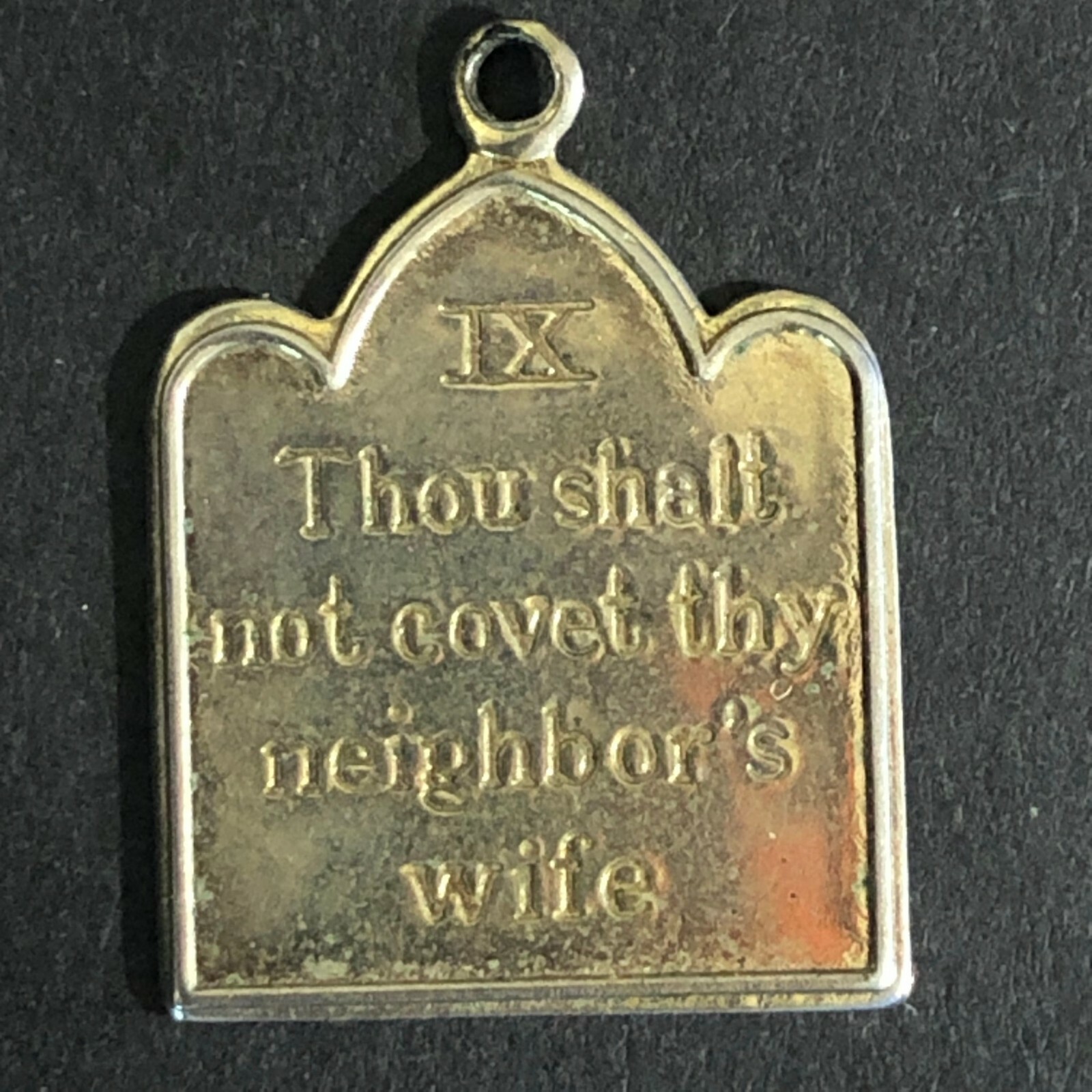 Vintage 17mm x 23mm Pendant Ten Commandments - VIII Covet They Neighbor's Wife