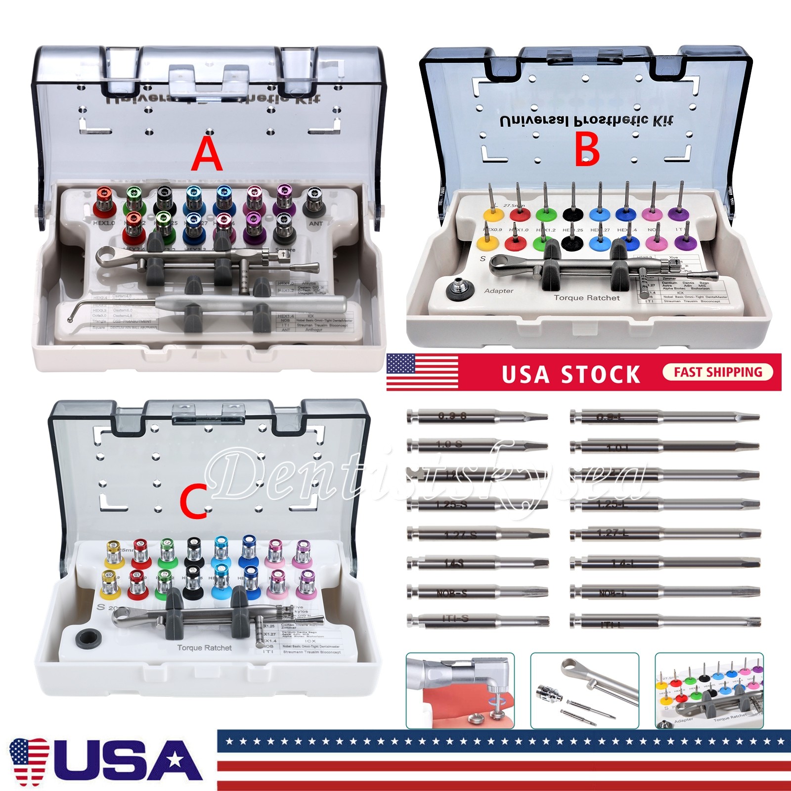 Universal Implant Prosthetic Kit-Screwdriver Multi-Unit Abutment Driver Wrench