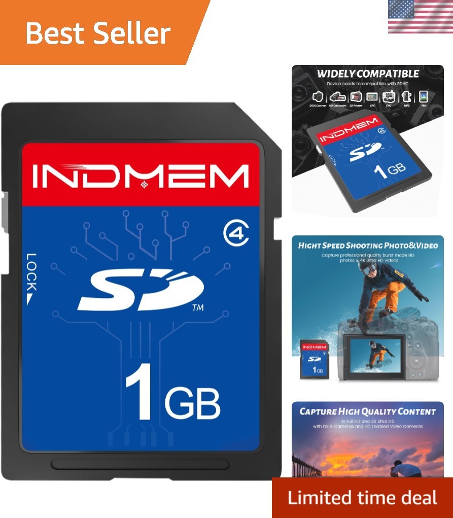 1GB SD Card - Class 4 Waterproof Memory Card for Reliable Performance