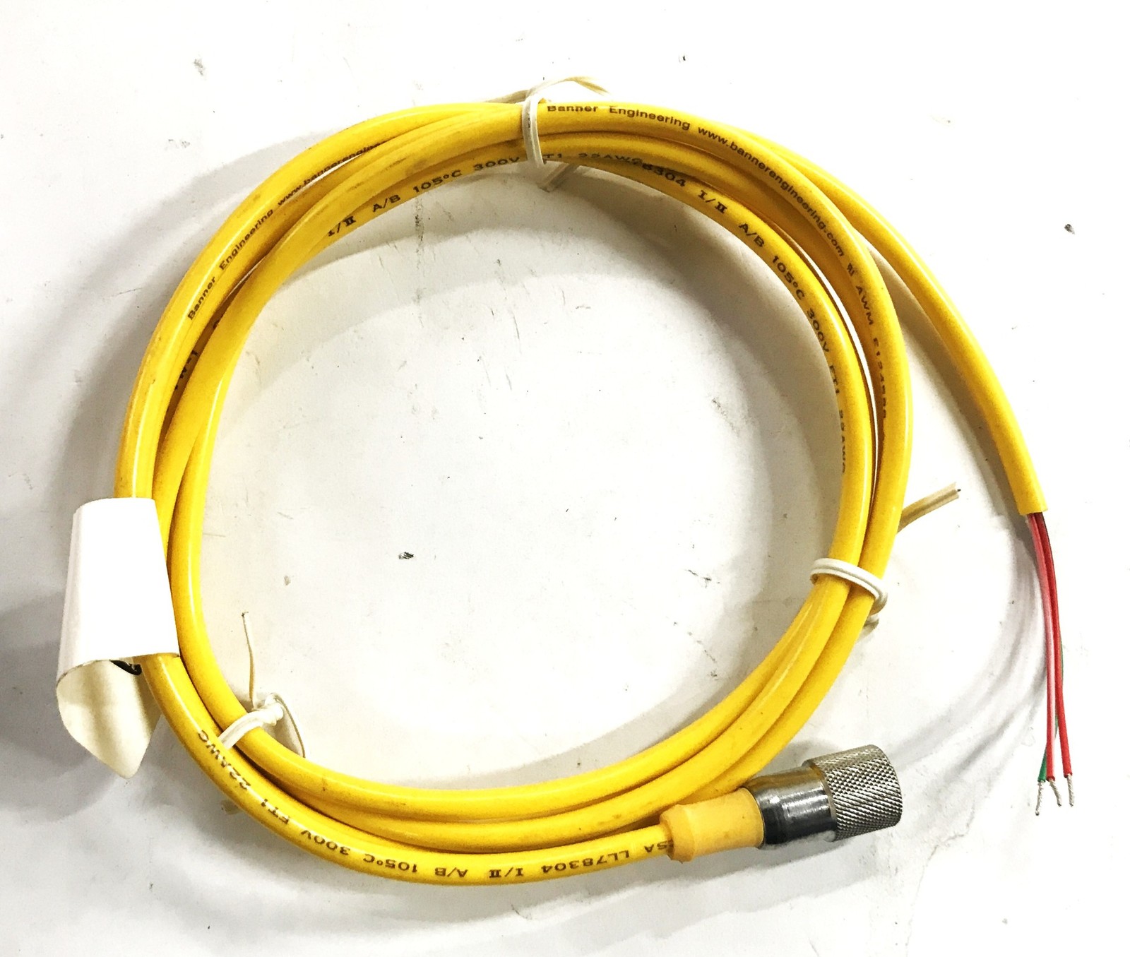 Banner Yellow Cordset Cable 45137-MQDC-306 NOS