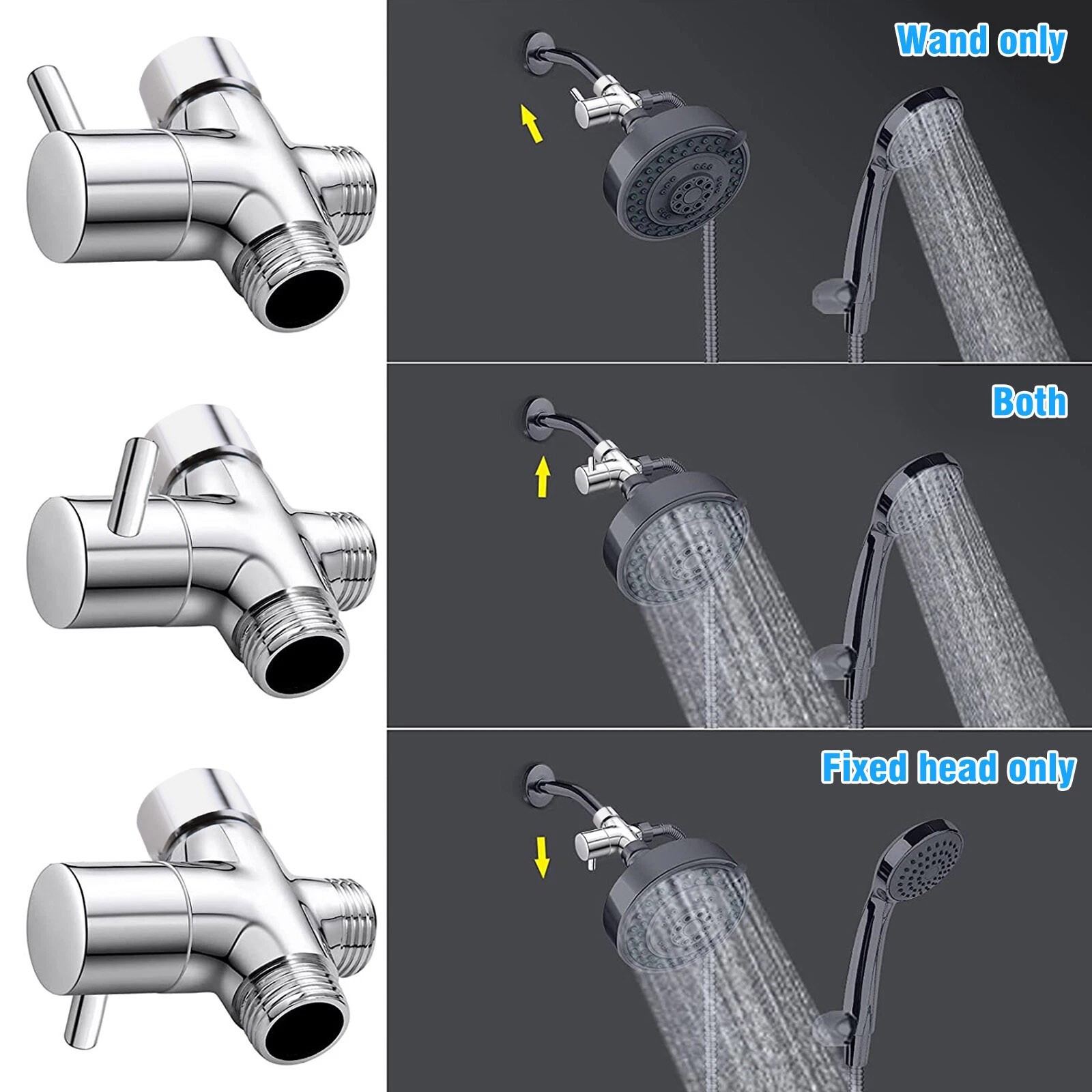 Brass Diverter Valve 1/2in Connection High Pressure Switching Handheld Fixed