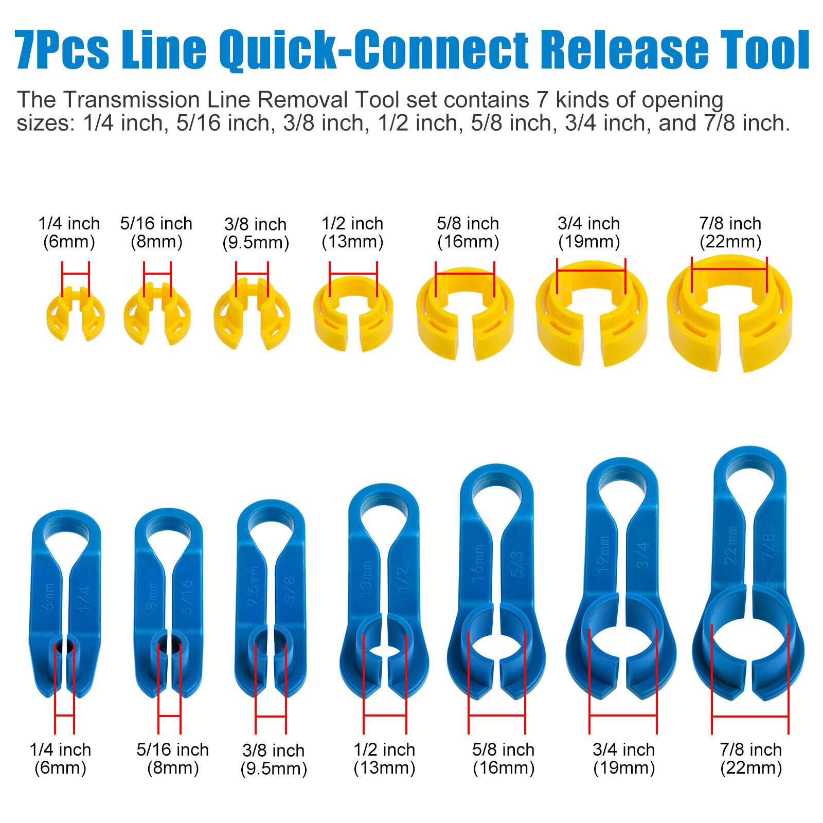 16PCS A/C Fuel Line Quick Disconnect Tools Set 7 Size Car Removal Tools Kit Set