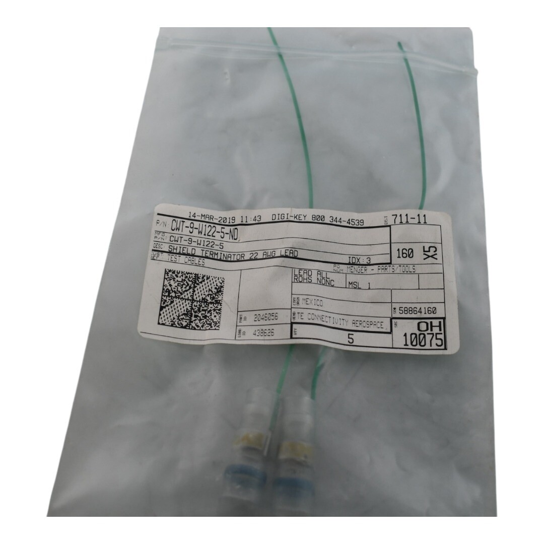 Pack of 2 NEW TE Connectivity CWT-9-W122-5 SolderSleeve ShieldTerminator TransCl