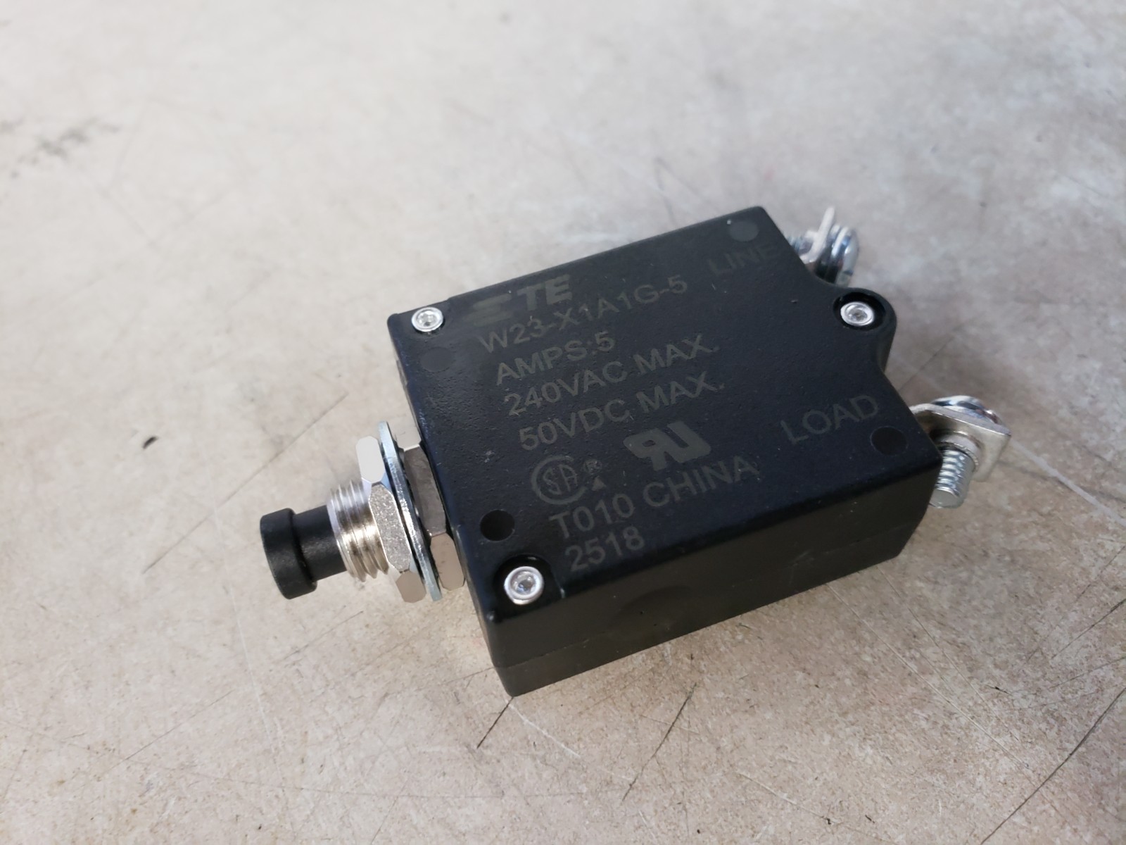 W23-X1A1G-5 Push/Pull Circuit Breaker - 5 AMP  TE