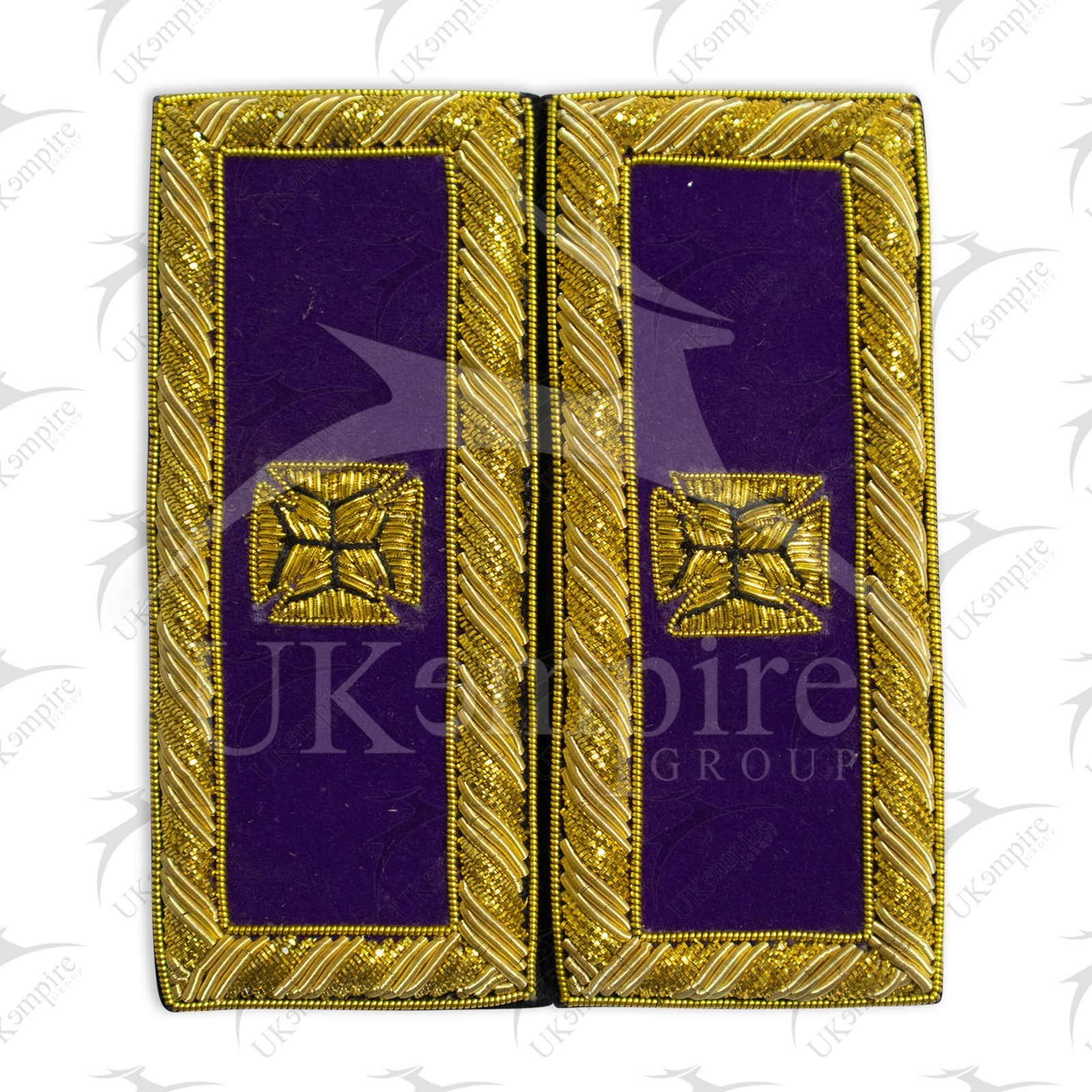 Masonic Knight Templar Past Grand Commander Shoulder Boards – Hand EMB Large