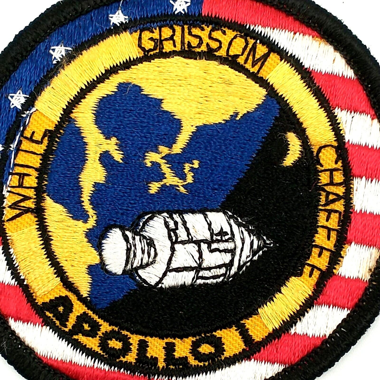 Vtg NASA USA Apollo 1 White Grissom Chaffe Patch