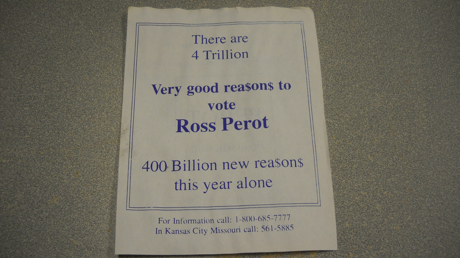 Perot for President Pamphlet- 1992?