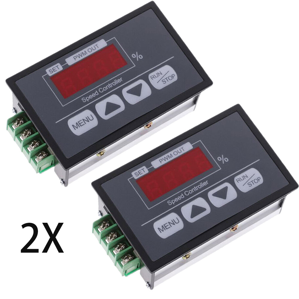 2pcs 30A 6-60V PWM DC Motor Speed Controller Slow Start Stop Digital Controller