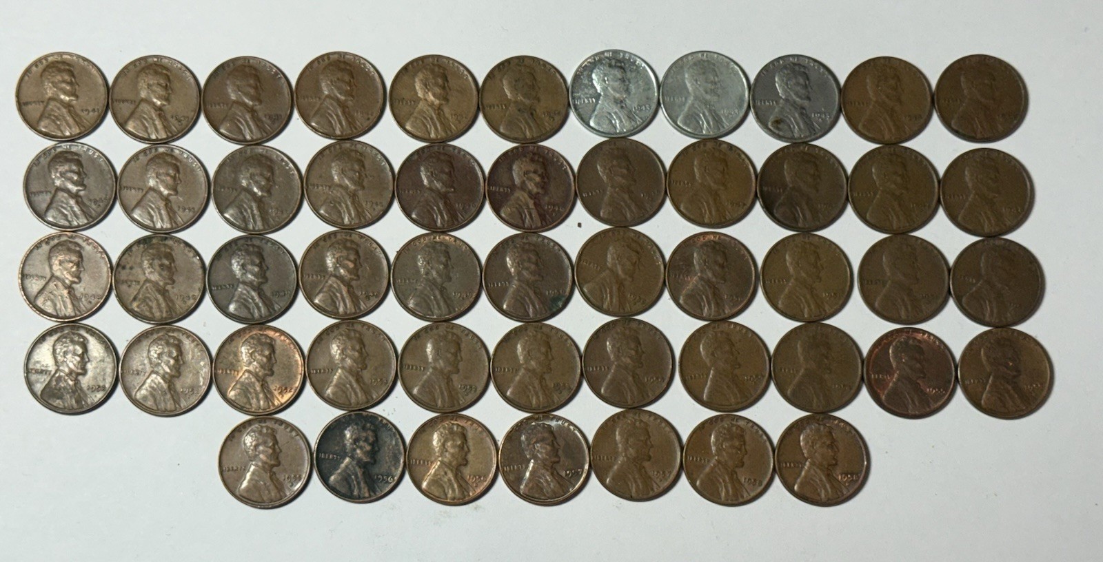1941-1958 Complete Set P,D,S Lincoln Wheat Penny Cents 51 Coins Nice Collection