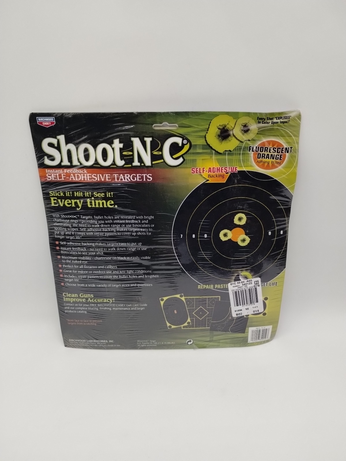 SHOOT-N-C 12 Inch Targets - 12 Count Pack Self Adhesiv