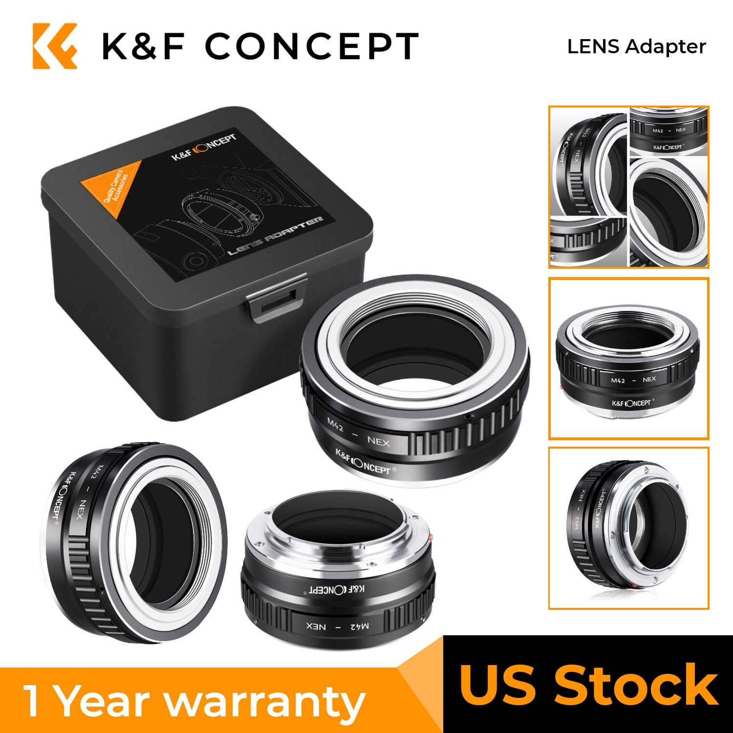 K&F CONCEPT M42-NEX Lens Mount Adapter M42 to NEX Ⅱ Copper Adapter
