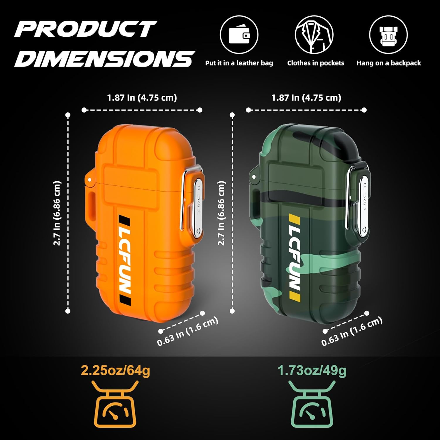 Survival Lighter 2 Pack Waterproof Windproof Plasma Arc Torch Camping Gear