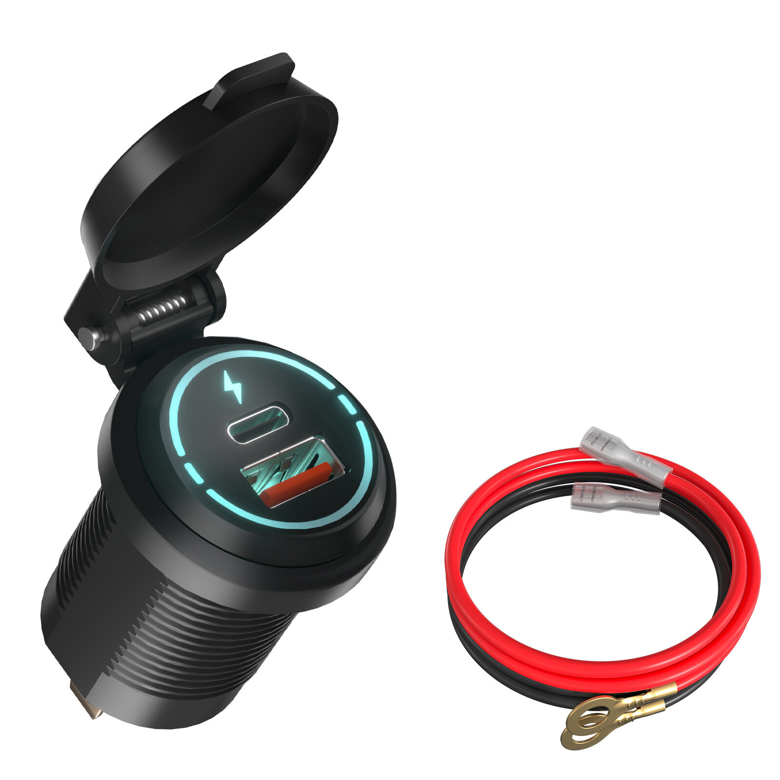 PD USB Fast Motorcycle Charger Adapter for Apple iPhone Samsung Android Phone