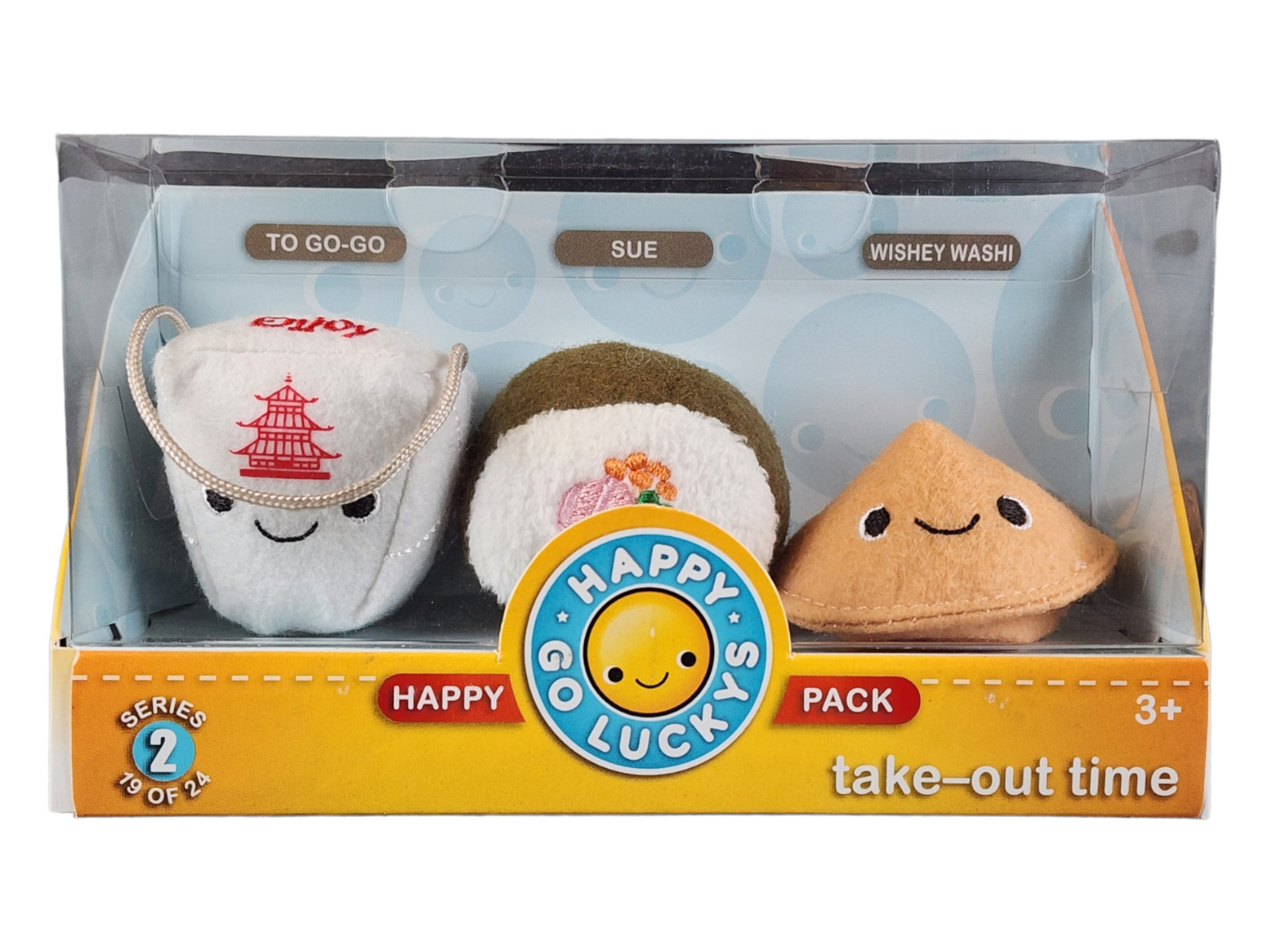 New Hallmark Happy Go Luckys Plush Take-out Time To Go-go - Sue - Wishey Washi