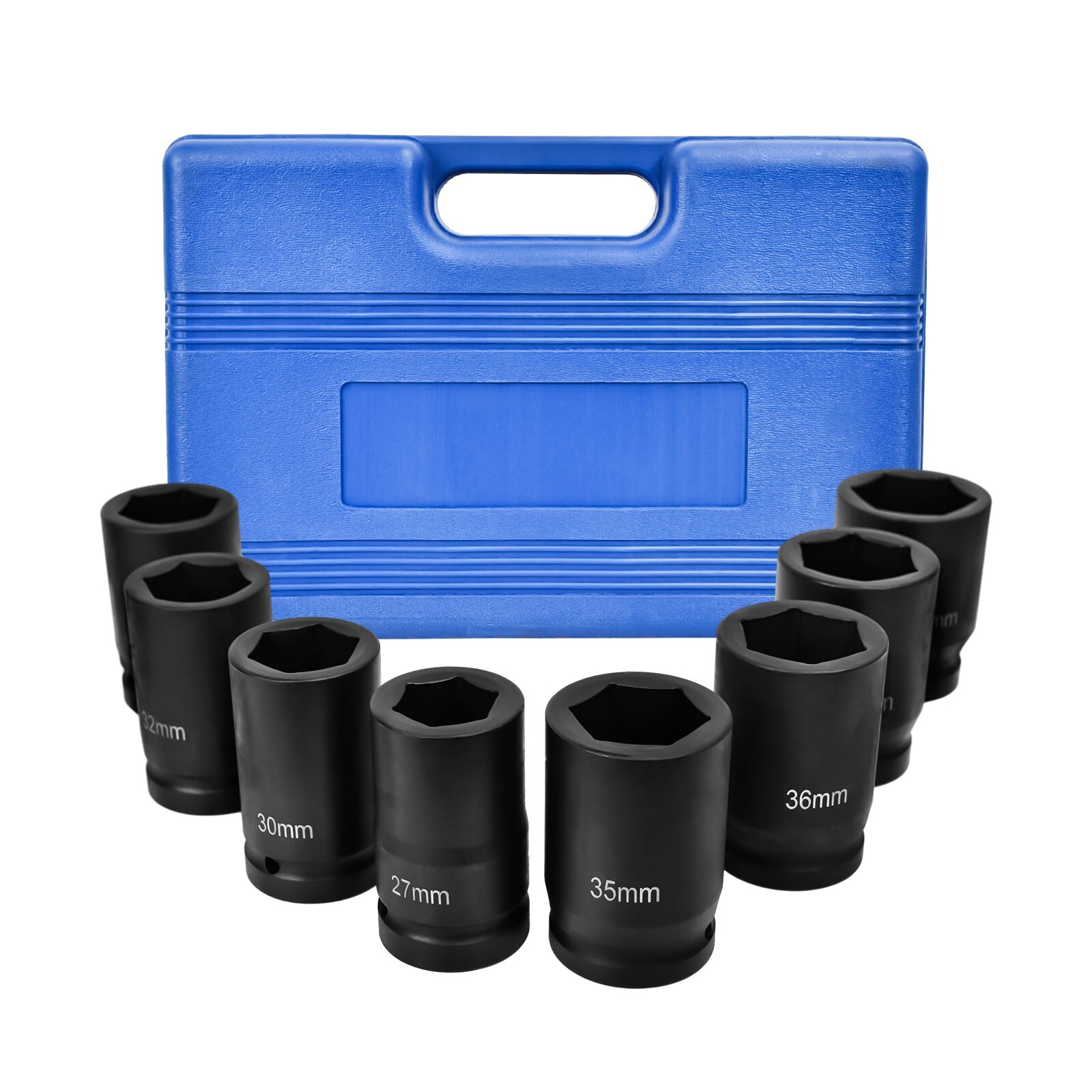 8 Metric Deep Impact Socket 1" inch Drive 6 Point Universal Hex Jumbo Socket Set